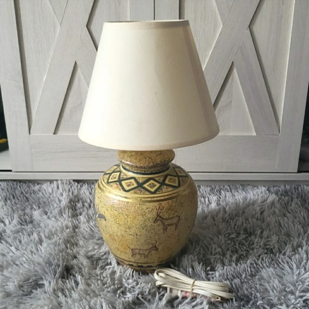 1999 Elephant Ceramic Table Lamp & Shade